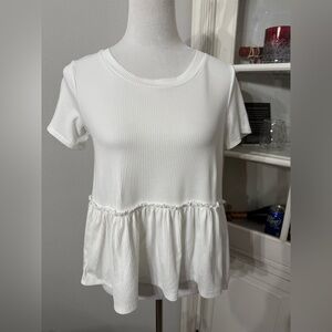 Forgotten Grace white ruffle top